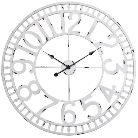 Utopia Alley Utopia Alley CL23WW 32 in. dia. Manhattan Industrial Analog Wall Clock; White CL23WW